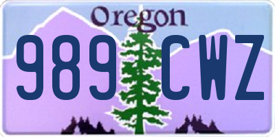 OR license plate 989CWZ