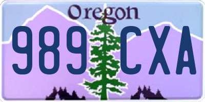 OR license plate 989CXA
