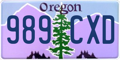OR license plate 989CXD