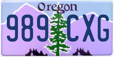 OR license plate 989CXG