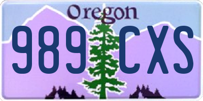 OR license plate 989CXS