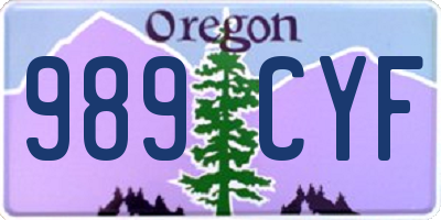 OR license plate 989CYF