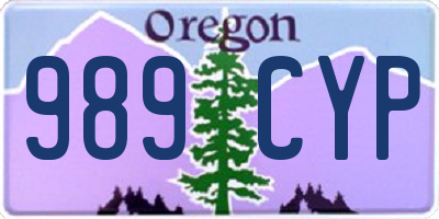OR license plate 989CYP