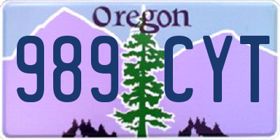 OR license plate 989CYT