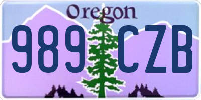 OR license plate 989CZB
