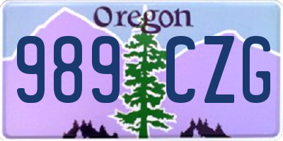 OR license plate 989CZG