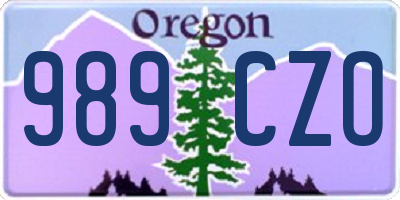 OR license plate 989CZO
