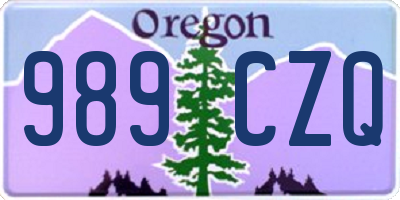 OR license plate 989CZQ
