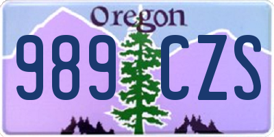 OR license plate 989CZS
