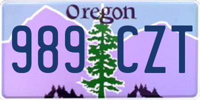 OR license plate 989CZT