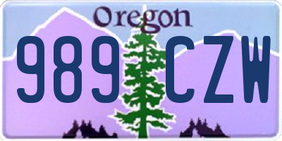 OR license plate 989CZW