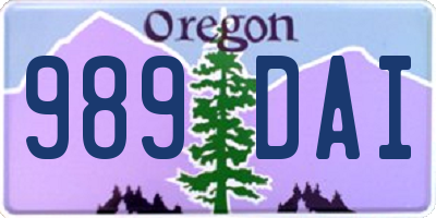 OR license plate 989DAI
