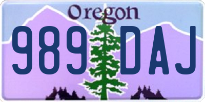 OR license plate 989DAJ