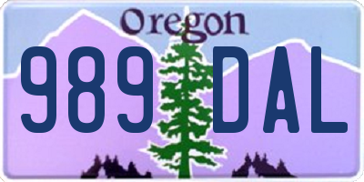 OR license plate 989DAL