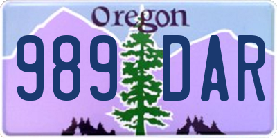 OR license plate 989DAR