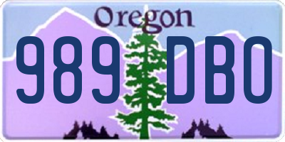 OR license plate 989DBO