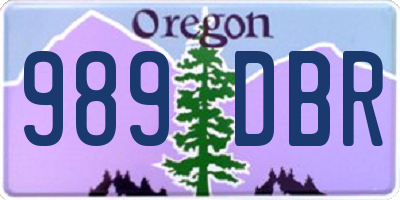 OR license plate 989DBR