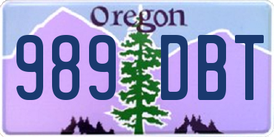 OR license plate 989DBT