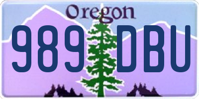 OR license plate 989DBU