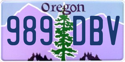 OR license plate 989DBV