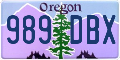 OR license plate 989DBX