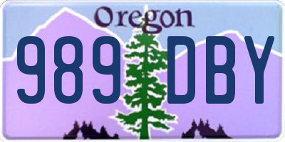 OR license plate 989DBY
