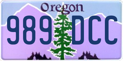 OR license plate 989DCC