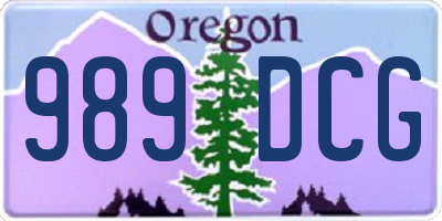 OR license plate 989DCG