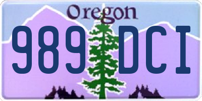 OR license plate 989DCI