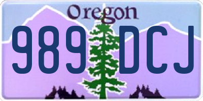 OR license plate 989DCJ