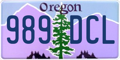 OR license plate 989DCL