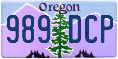OR license plate 989DCP