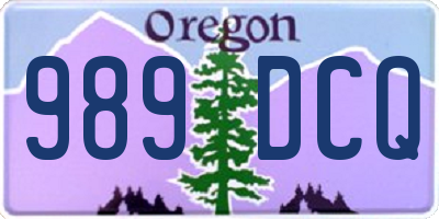 OR license plate 989DCQ