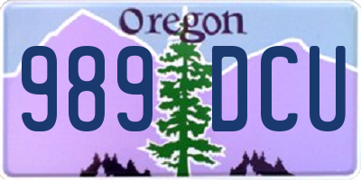 OR license plate 989DCU