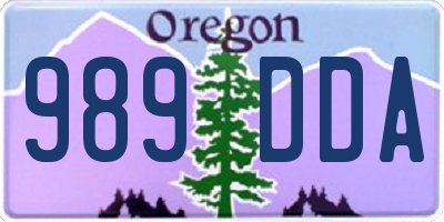 OR license plate 989DDA