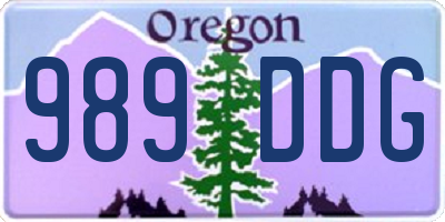 OR license plate 989DDG