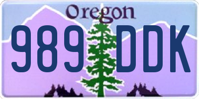 OR license plate 989DDK