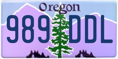 OR license plate 989DDL
