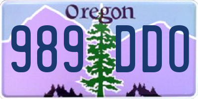 OR license plate 989DDO