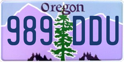 OR license plate 989DDU