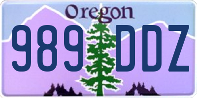 OR license plate 989DDZ