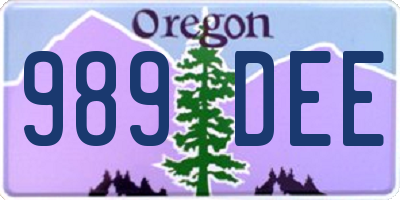 OR license plate 989DEE