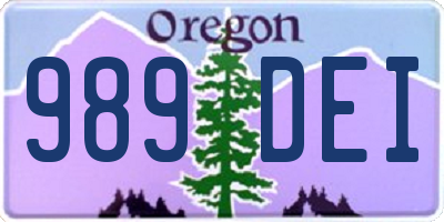 OR license plate 989DEI