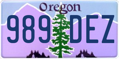 OR license plate 989DEZ