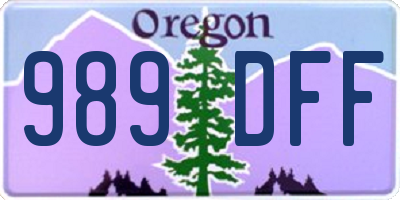 OR license plate 989DFF