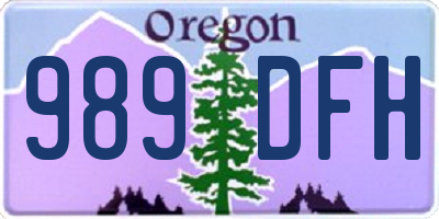 OR license plate 989DFH