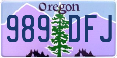 OR license plate 989DFJ