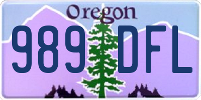 OR license plate 989DFL
