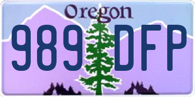 OR license plate 989DFP
