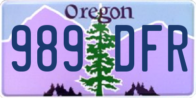 OR license plate 989DFR